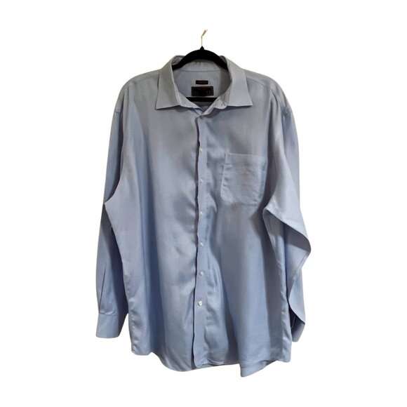 Jos A. Bank Reserve No Wrinkle Tailored Fit Dress Shirt Light Blue Size 18-35 - Picture 1 of 7